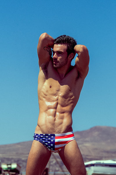 American Flag Swim Brief
