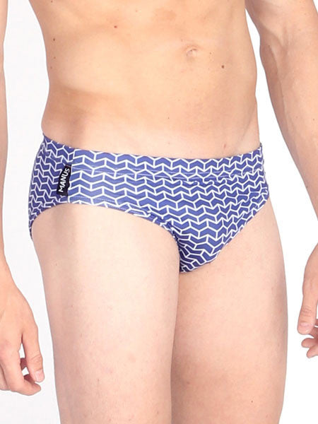 Brick Chevron Swim Brief