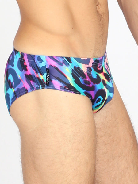 Manus Men's Swimwear Tropical Leopard Print Swim Brief