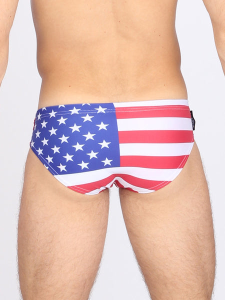 Manus Men's Swimwear USA Flag Swim Brief