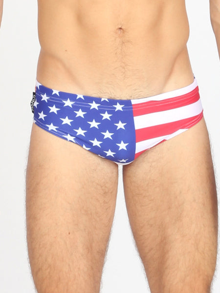 Manus Men's Swimwear USA Flag Swim Brief
