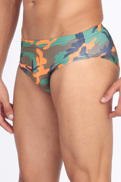 Camouflage Orange Swim Brief